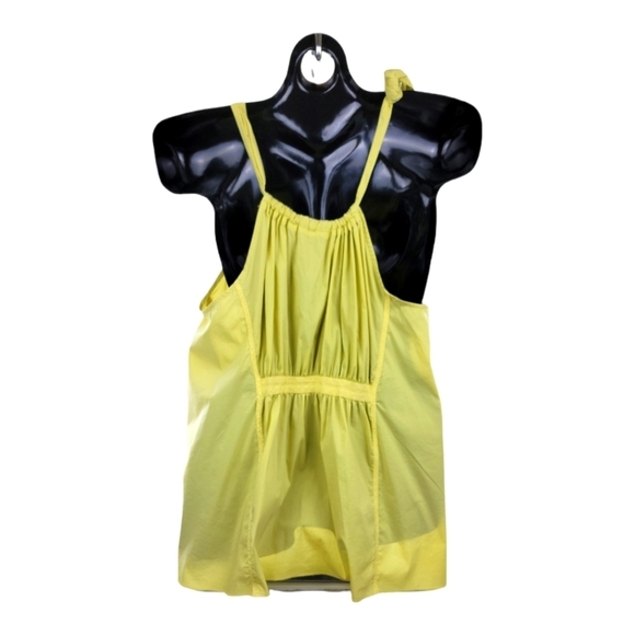 BCBGMAXAZRIA‎ Sleeveless Minimalist Drawstring Yellow Smock Top - Picture 3 of 9